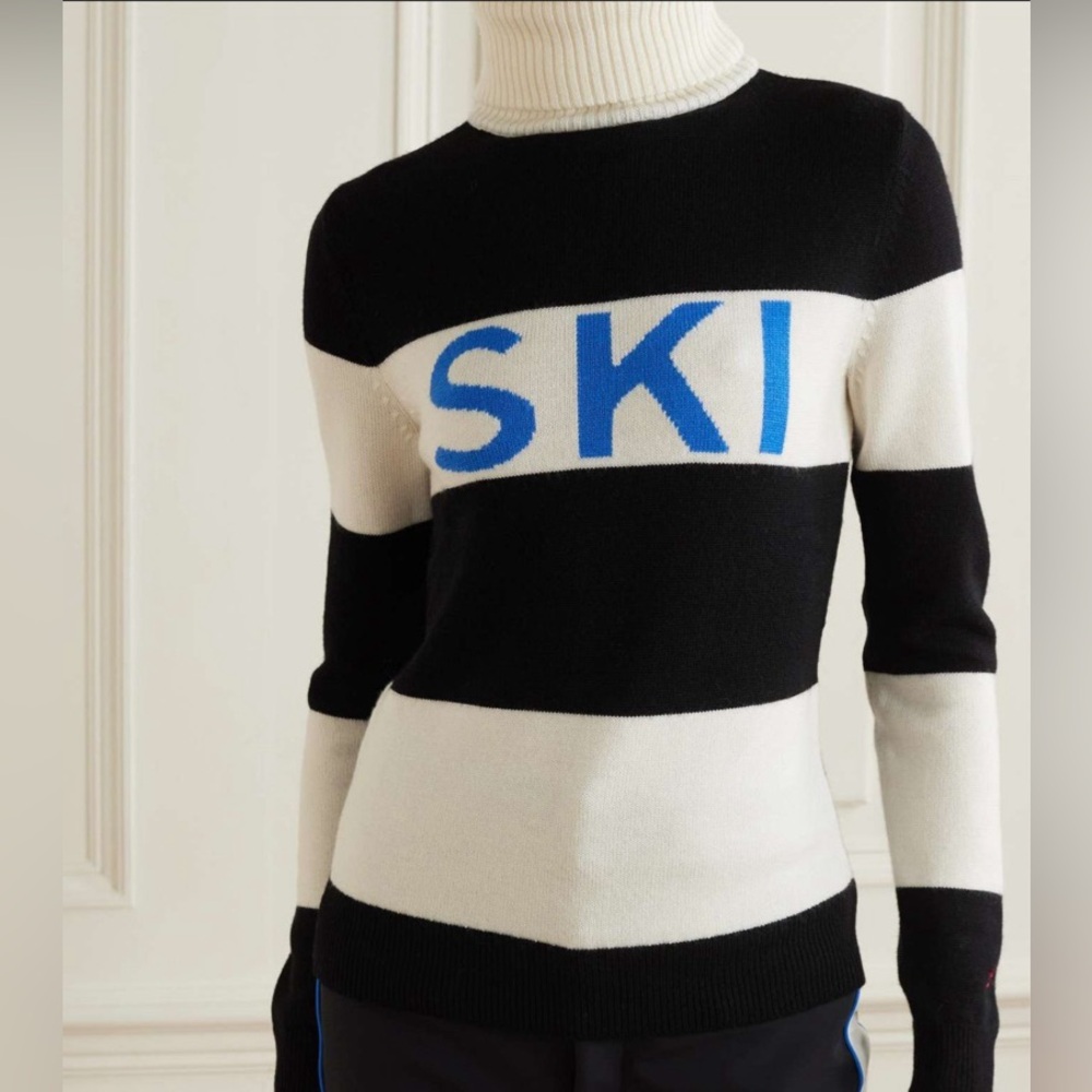 Perfect Moment Schild Merino Wool Turtleneck Ski Striped Sweater - Picture 2 of 7